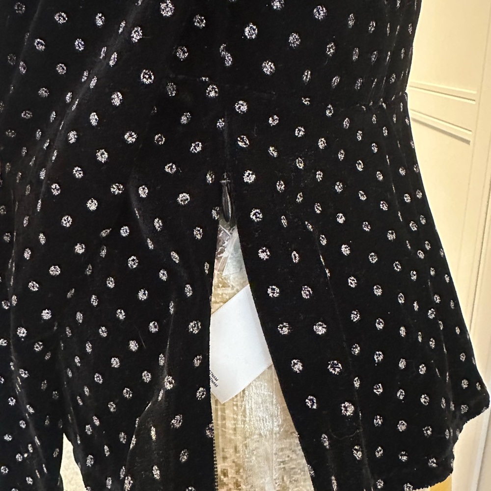 NWT! Express Velvet Deep V-Neck Peplum Top S - Picture 8 of 9